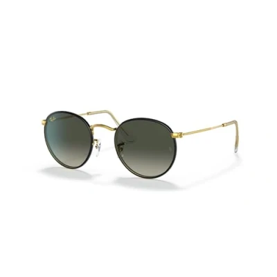 Abbildung von Sonnenbrille Ray Ban Runde volle Farbe RB3447JM 919671 Schwarz auf Legende Gold 50/21/145