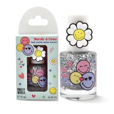 Abbildung von Smiley Nagellack für Kinder Lizenzprodukt 9 ml auf Wasserbasis Leicht aufzutragen Mit warmem Wasser entfernbar Ungiftig