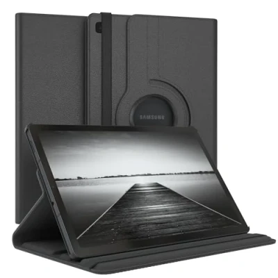Abbildung von EAZY Case Tablet Hülle für Samsung Galaxy Tab S6 Lite Schutzhülle 10.4 Zoll Smart Cover Rotationcase zum Aufstellen Klapphülle 360 drehbar mit Standfunktion Tasche Kunstleder Schwarz