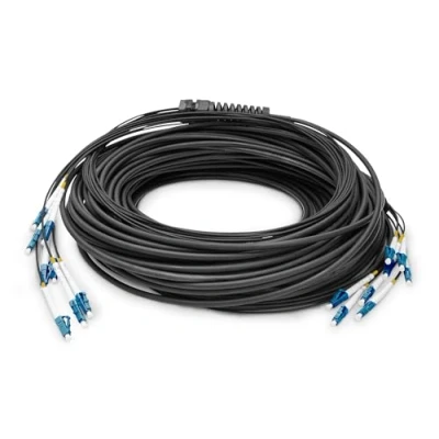 Abbildung von DIGITUS DK 2A338U050BK BBB Glasfaserkabel OS2 50 m LC (UPC) zu 8 Fasern Breakout Kabel 1/10 Gbit/s SM Singlemode Lichtleiterkabel Faser: G.657.A1 9/125 µ Schwarz (Black)