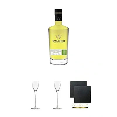 Abbildung von Walcher Bio Limoncello Edelbrand 25% Südtirol 0,7 Liter + Gläser