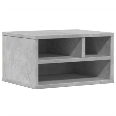 Abbildung von vidaXL Druckerständer, Druckertisch mit Stauraum, Druckerregal für Büro Arbeitszimmer, Druckerhalter Beistelltisch, Betongrau Holzwerkstoff