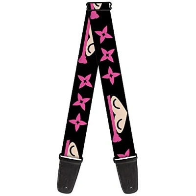 Abbildung von Ninja Star GS W31423 Gitarrengurt, Schwarz/Pink