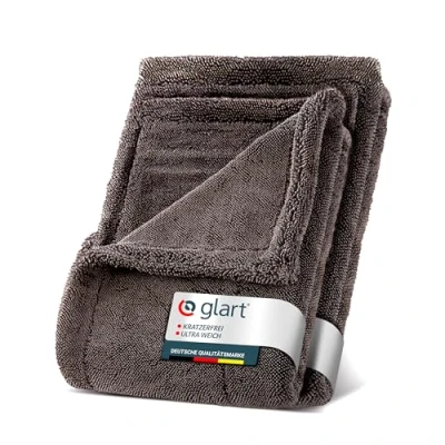 Abbildung von Glart Set Twist Auto Trockentuch XXL Premium 80x55cm &amp; 60x40cm Mikrofasertücher für kratzerfreies Trocknen vor/nach Autopolitur Felgenbürste. Großes Motorrad
