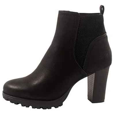 Abbildung von Elara Herbst Plateaustiefelette, Damen, Größe: 37, Schwarz Schuhe