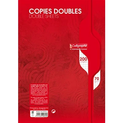 Abbildung von Clairefontaine 2616C Packung mit 100 Blatt Klausurbögen Calligraphe nicht gelocht, DIN A4 21x29,7 cm, kariert, 70g, Weiß, 1 Pack