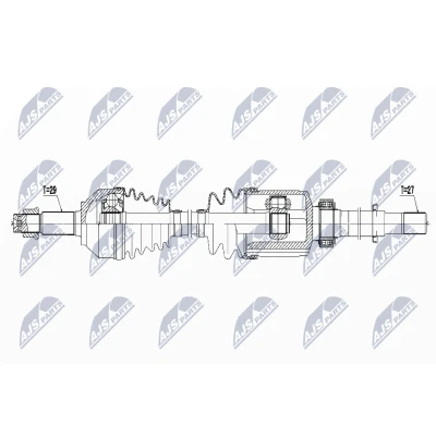Abbildung von NTY NPW NS 062 Antriebswelle Vorderachse rechts 968 NISSAN: X Trail, RENAULT: Koleos I