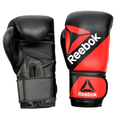 Abbildung von Reebok Boxhandschuhe Combat Leder Rot/Schwarz, mit gepolsterten Griffbügel