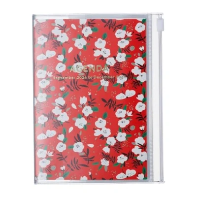 Abbildung von MARK&#039;S 2024/2025 Taschenkalender A6 vertikal, Flower Pattern // Red: Von September 2024 bis Dezember 2025