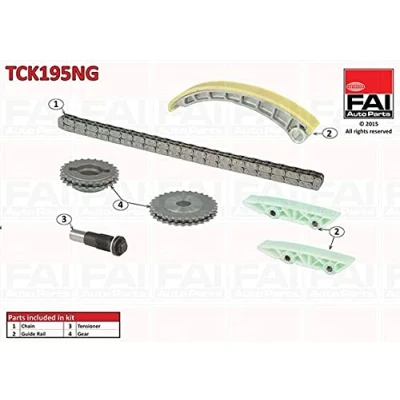 Abbildung von FAI AutoParts TCK195NG Steuerkettensatz ohne Dichtungen, mit Zahnrädern Zahnrad Duplex, Rollenkette FIAT: Ducato III Kastenwagen, Bus