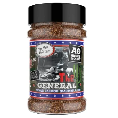 Abbildung von Angus &amp; Oink Der General Tex Mex BBQ Dust Fleisch oder Gemüse Gewürze reiben Perfekt für Lamm Vegan freundlich Keine Konservierungsstoffe 200g