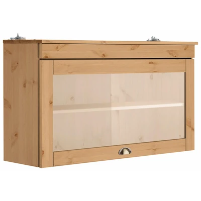 Abbildung von Home affaire Glashängeschrank &quot;Oslo&quot;, 100 cm breit, aus Kiefer, 1 Klappe, Metallgriff, Landhaus Optik