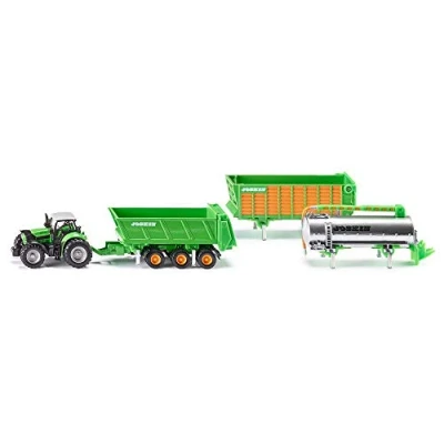Abbildung von Siku Traktor Deutz mit Joskin Anhängerset 1:87