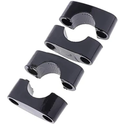 Abbildung von Schwarze Aluminiumlegierung 22 mm Lenker Fat Bar Riser Mount Clamp Adapter Universal Motorrad Quad Bike