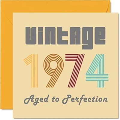 Abbildung von Geburtstagskarten zum 50. Geburtstag für Männer und Frauen Vintage 1974 Aged To Perfection 50 Lustig Sie Ihn 145 mm x Glückwunschkarten