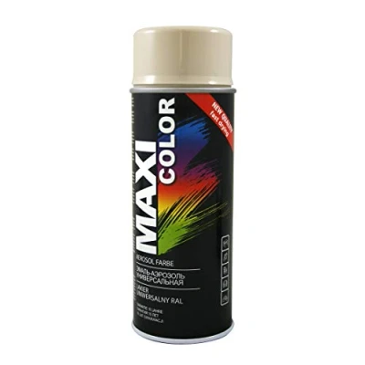 Abbildung von Maxi Color NEW QUALITY Sprühlack Lackspray Glanz 400ml Universelle spray Nitro zellulose Farbe schnell trocknender Sprühfarbe (RAL 1015 hellelfenbein glänzend)