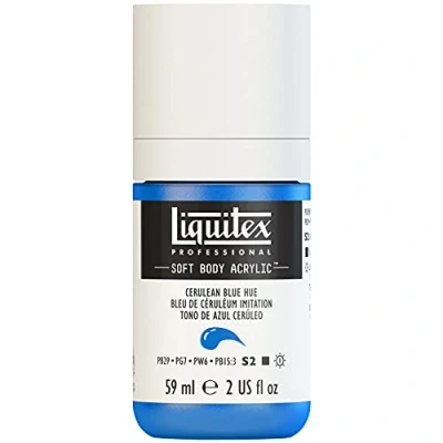 Abbildung von Liquitex 1959470 Professional Acrylfarbe Soft Body Künstlerfarbe in cremiger deckender Konsistenz, hohe Pigmentierung, lichtecht &amp; alterungsbeständig, 59ml Flasche Cölinblau Imit.