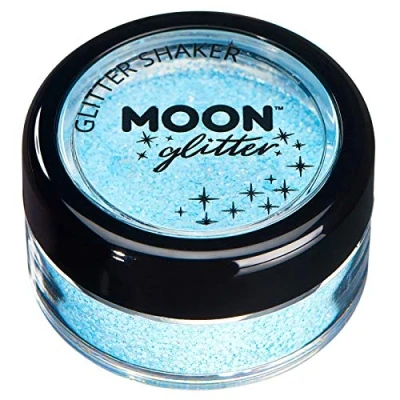 Abbildung von Pastell Glitzer Shaker von Moon Glitter 100% kosmetische für Gesicht, Körper, Nägel, Haare und Lippen 3g Babyblau