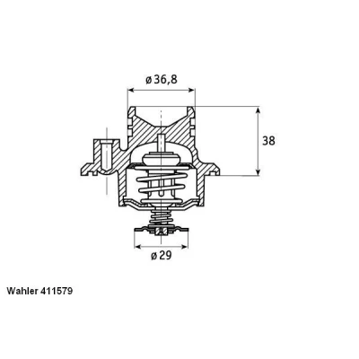 Abbildung von WAHLER 411579.92D Kühlwasserthermostat 92 mit Dichtung OPEL: Agila A