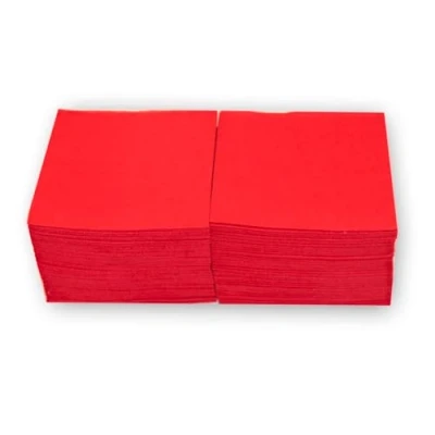 Abbildung von Morigami, Coktail Größe Serviette, 1/4 Falte, Spitze, Rot, 100 Servietten