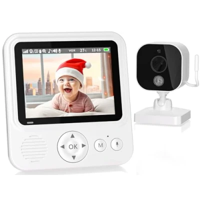 Abbildung von OBVHNUA Babyphone mit Kamera 720p IPS Video 2,8&quot; 2000mAh Akku Digitalzoom VOX Modus Zwei Wege Audio Nachtsicht Temperaturüberwachung Schlaflied Wecker