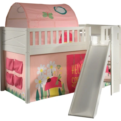 Abbildung von Vipack Hochbett &quot;Scott&quot;, (Made in Europe), m. Rutsch /Leiterturm, LF 90x200 cm, Vorhang, Tunnel, 4 Designs