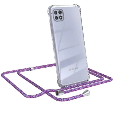 Abbildung von EAZY CASE Handykette kompatibel mit Samsung Galaxy A22 5G Handyhülle Umhängeband, Handykordel Schutzhülle, Silikonhülle, Hülle Band, Stylische Kette für Smartphone, Unicorn