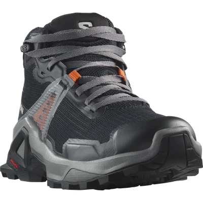 Abbildung von Salomon X Raise MID GTX Unisex Hikingschuh für Kinder, Größe: 31, Black/quiet shade/dragon fire Textil/synthetik