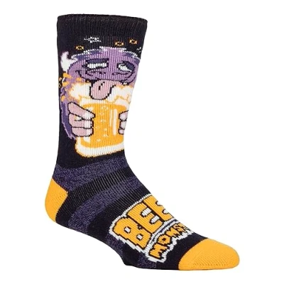 Abbildung von HEAT HOLDERS SOCKSHOP Herren Socken 1.6 TOG &#039;Lite&#039; Warm Thermal &#039;Fun Feet&#039; Neuheit Gemustert Tolle Geschenkidee 1 Paarpackung Größe 39 45 Biermonster