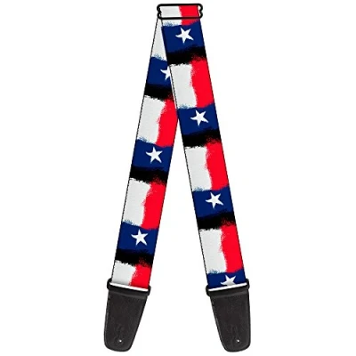 Abbildung von Buckle Down Gitarrengurt Texas Flagge Malerei 2 Zoll breit
