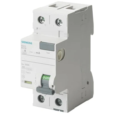 Abbildung von SIEMENS 5SV33126KL FI Schutzschalter 2 polig Typ A In: 25 30 mA Un AC: 230 V N links