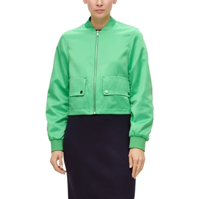 Abbildung von s.Oliver Black Label Bomberjacke, Damen, Größe: 36, Grün