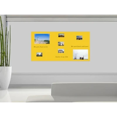 Abbildung von Magnetfolie Haftgrund für Magnete Magnettafel Ferrofolie selbstklebend beschreibbar, abwischbar, magnetisch (gelb, 100x30cm)