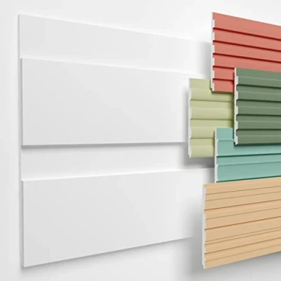 Abbildung von HEXIMO Lamellenwand (3.67 m²) aus XPS Lamellen Wandpaneele Lamellenverkleidung Akustikpaneele weiß (8 Paneele, HLM 1 05 weiß) Wandplatten wall panels Schaumstoff
