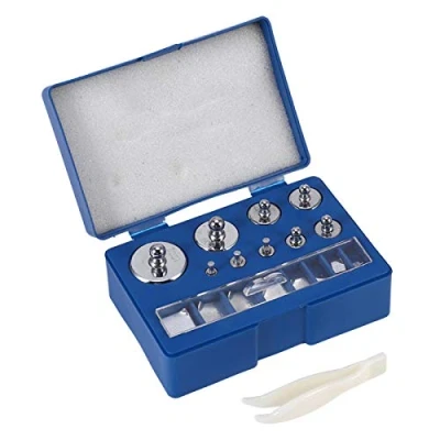 Abbildung von Telituny Kalibriergewicht, 17 Stück 211.1g Nr. 45 Stahl 10mg 100g Gramm Präzisionskalibrierung Gewichtsset Test Edelstahl kalibriergewichte Set für Digital Schmuck Waage Labor Studium Gewichte