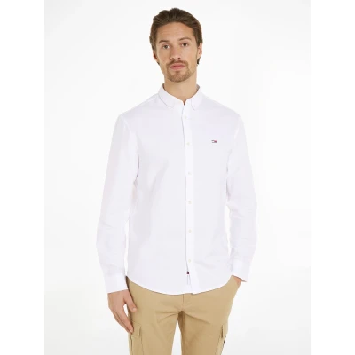 Abbildung von Tommy Jeans Entry Oxford Hemd, Herren, Größe: 56, White