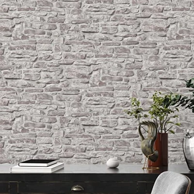 Abbildung von A.S. Création Vliestapete &quot;Bricks &amp; Stones Stein&quot;, matt gemustert neutral, Steintapete Natursteintapete Tapeten Wohnzimmer Schlafzimmer Küche