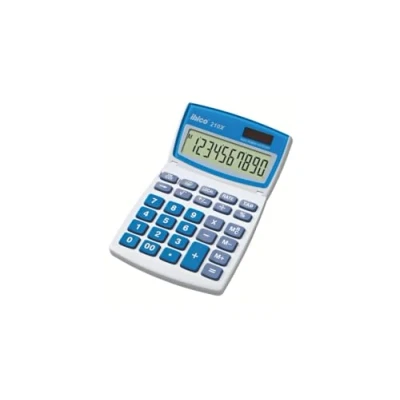 Abbildung von Rexel Ibico 210X Tischrechner (Batterie und Solarbetrieb) lichtblau/grau, 16,5 x 10,4 1,2 cm
