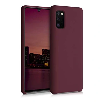 Abbildung von kwmobile Hülle kompatibel mit Samsung Galaxy A41 Silikon Handy Case Handyhülle weiche Oberfläche kabelloses Laden Tawny Red