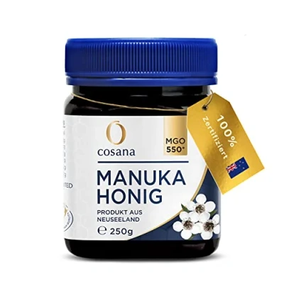 Abbildung von Cosana Manuka Honig 550 MGO + 250g 100% Pur Abgefüllt, versiegelt und zertifiziert in Neuseeland