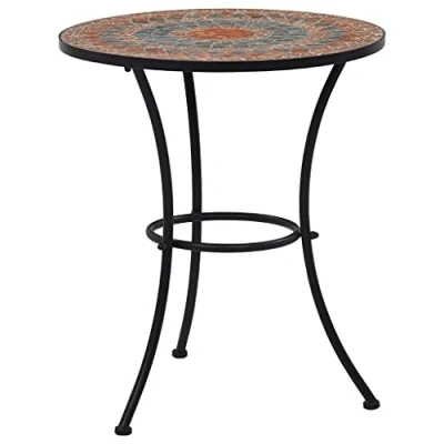 Abbildung von vidaXL Gartentisch, Mosaik Bistrotisch Orange / Grau 60 cm Keramik