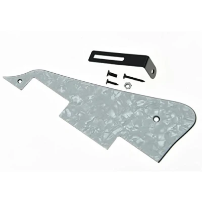 Abbildung von KAISH White Pearl LP Gitarren Pickguard mit schwarzer Halterung für Epiphone Les Paul