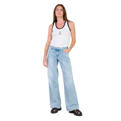 Abbildung von Le Temps Des Cerises WIDE LEG Longueur Flared Jeans, Damen, Größe: 31, Bleu