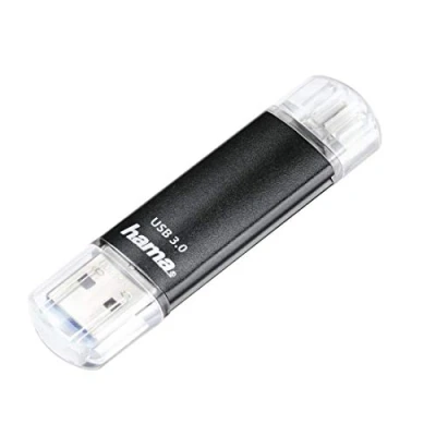 Abbildung von Hama USB Stick &quot;Laeta Twin&quot;, 3.0, 16 GB, 40MB/s, Schwarz (Lesegeschwindigkeit 40 MB/s)
