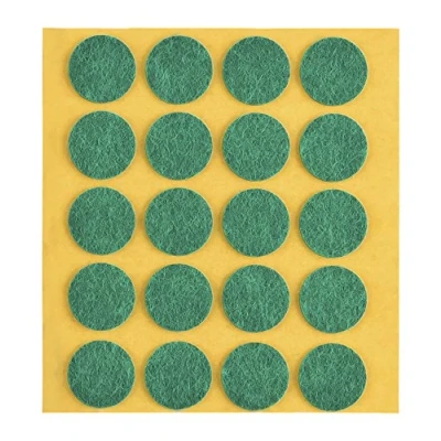 Abbildung von peha Filzgleiter Kratzschutz f. Vasen und Deko Gegenstände selbstklebend, Soft 1,0 mm stark, grün, rund 17 (20 STK.)