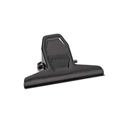 Abbildung von MAUL Papierklemmer MAULpro aus Metall Moderner Klemmer mit breitem Verschlussclip 7,5 cm und Klemmweite 2 Gadget für Haushalt, Küche Büro geeignet DIY Projekte Schwarz
