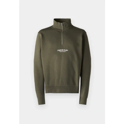 Abbildung von Jack &amp; Jones Jorvesterbro Quarter ZIP NOOS Sweatshirt, Herren, Größe: Large, Khaki