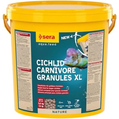 Abbildung von sera Cichlid Red XL Nature 10 L (3,6 kg) Hauptfutter für größere carnivore Cichliden, Futter Malawi &amp; Tanganjika
