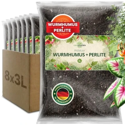 Abbildung von ORAGARDEN Wurmhumus mit Perlite für lockeren Boden 24L Pflanzenerde gesunde Pflanzen und Garten
