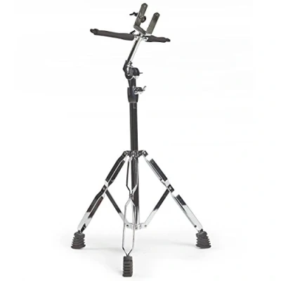 Abbildung von Fame Bongoständer BGS9000, doppelstrebig, höhenverstellbar von 97 cm 134 cm, breite Gummifüße, Neigungswinkel einstellbar, Percussion Zubehör, Trommelhalter